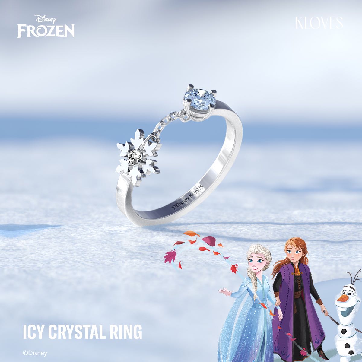 KLOVES Disney Frozen Collection Icy Crystal Ring LINE SHOPPING