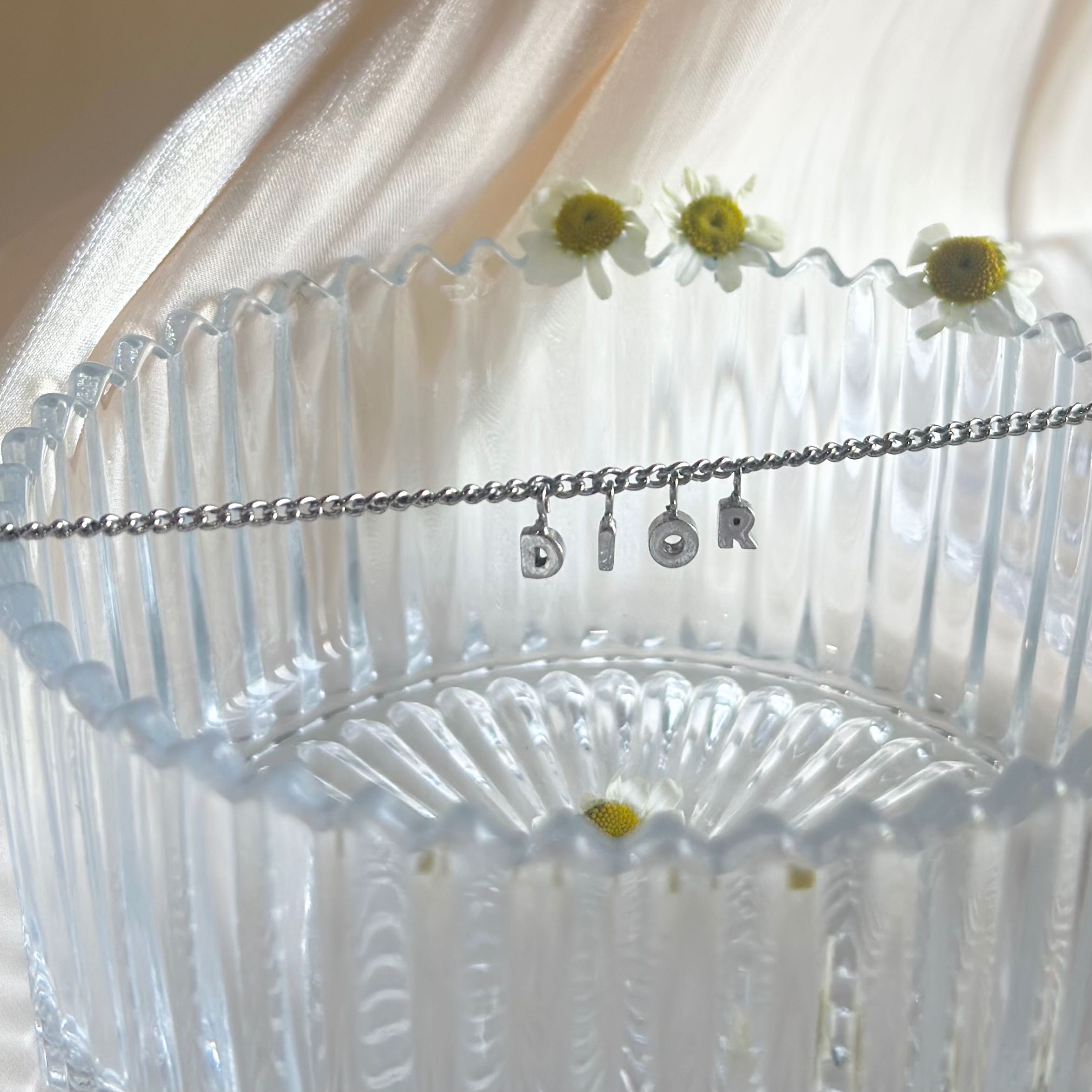 Dior mini spell out necklace
