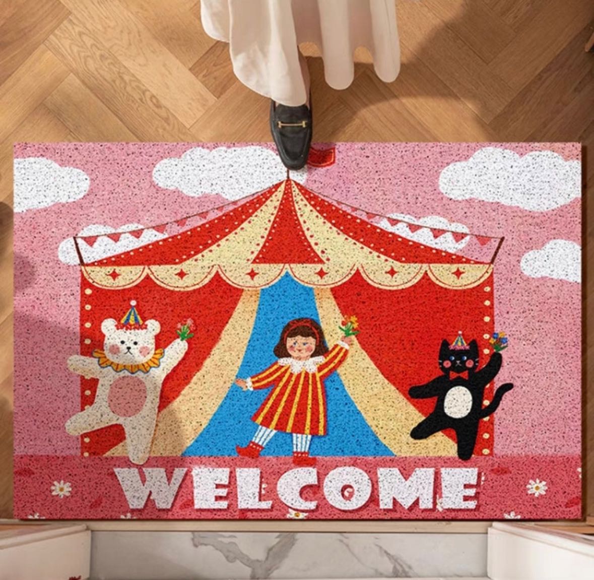 🎪พร้อมส่ง : พรมดักฝุ่น Welcome 