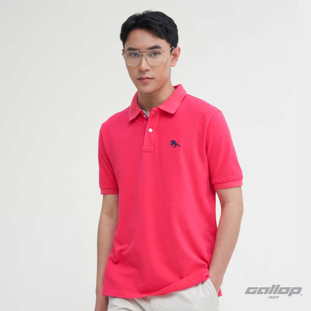 GALLOP : Signature Polo Shirts เสื้อโปโลผู้ชาย รุ่น GP9067 สี Fuchsia pink / ราคาปกติ 1990.-