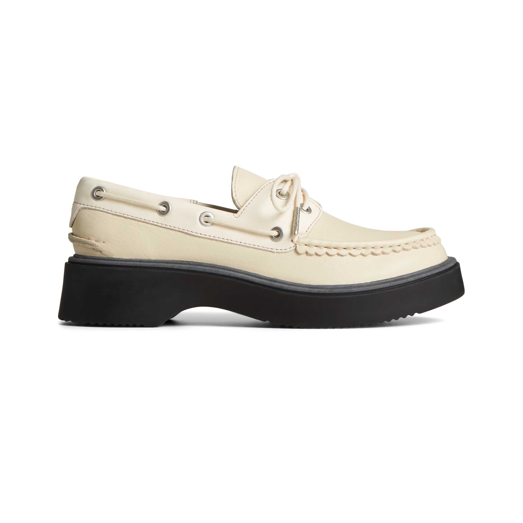 SPERRY STS89208 Bayside Boat Leather รองเท้าโบ๊ทชูส์ ผู้หญิง สีขาว ( BOAT )