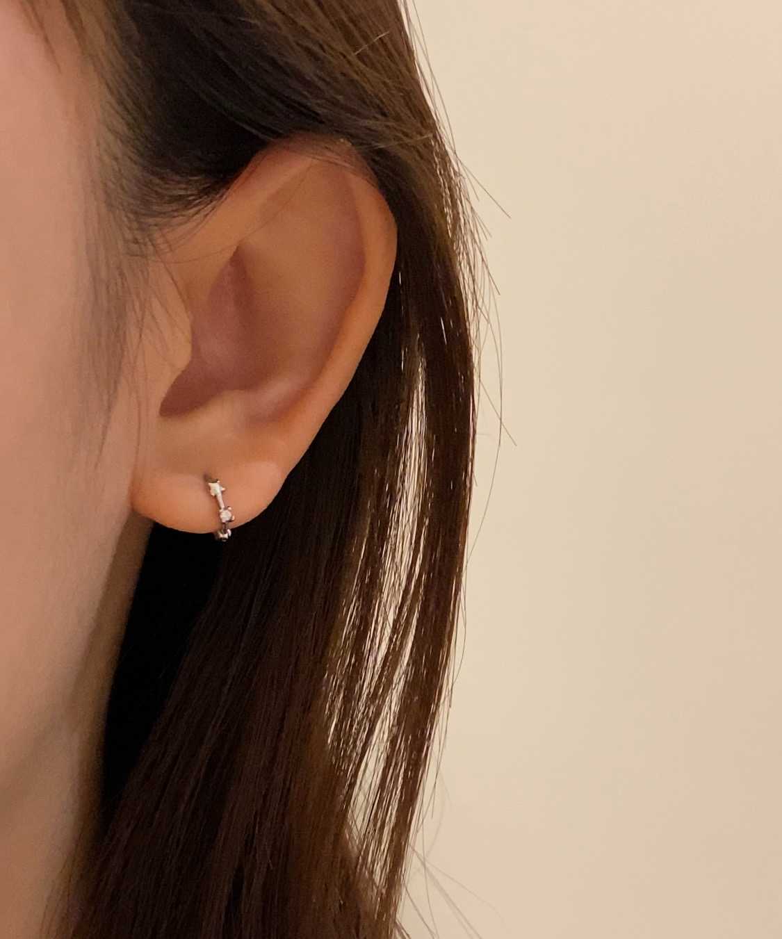 A6 (ห่วง)(ดาว)(7mm) เงินแท้ แพ้ง่ายใส่ได้ ต่างหูร้านกากา GAGASTORETH