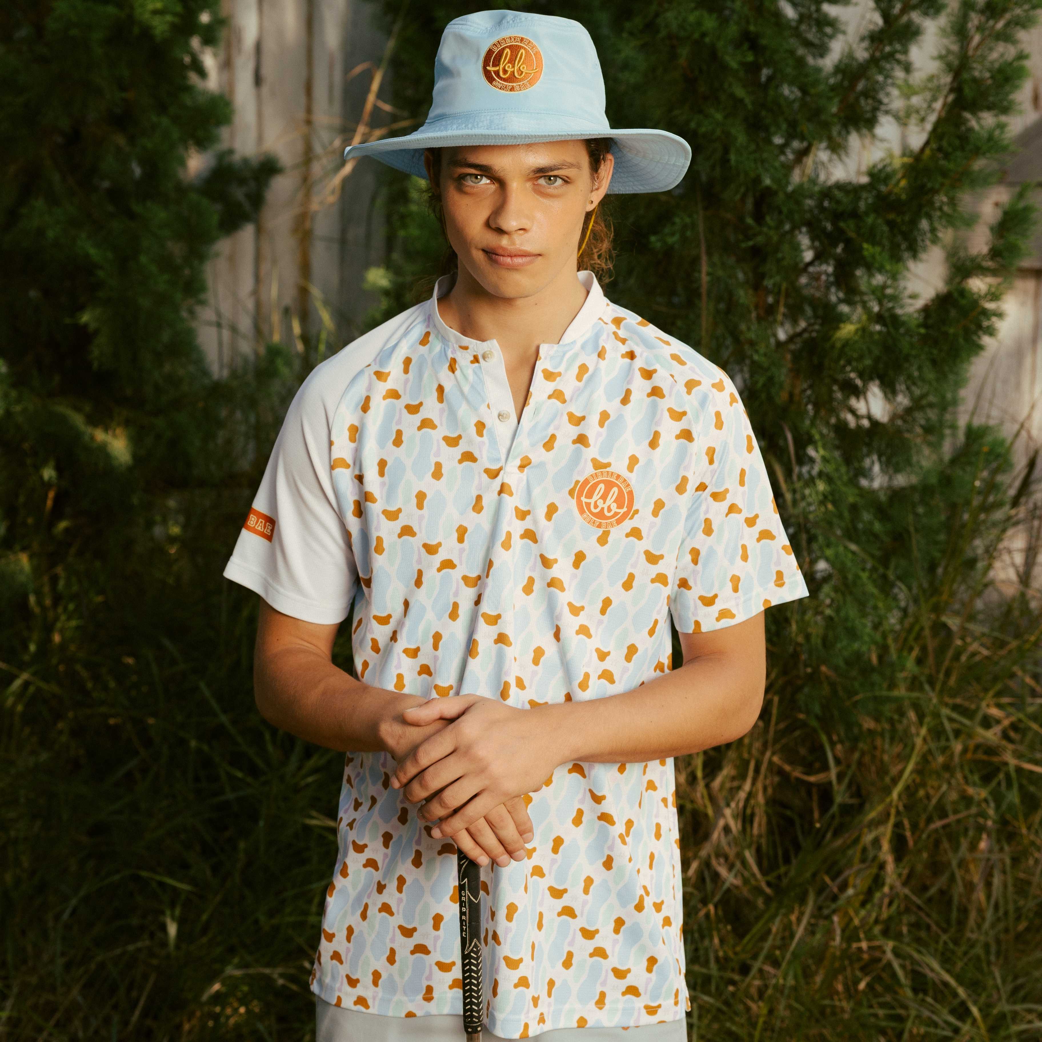 BUNKER Men Printed Top (White) - เสื้อกอล์ฟลายบังเกอร์ชาย (สีขาว)