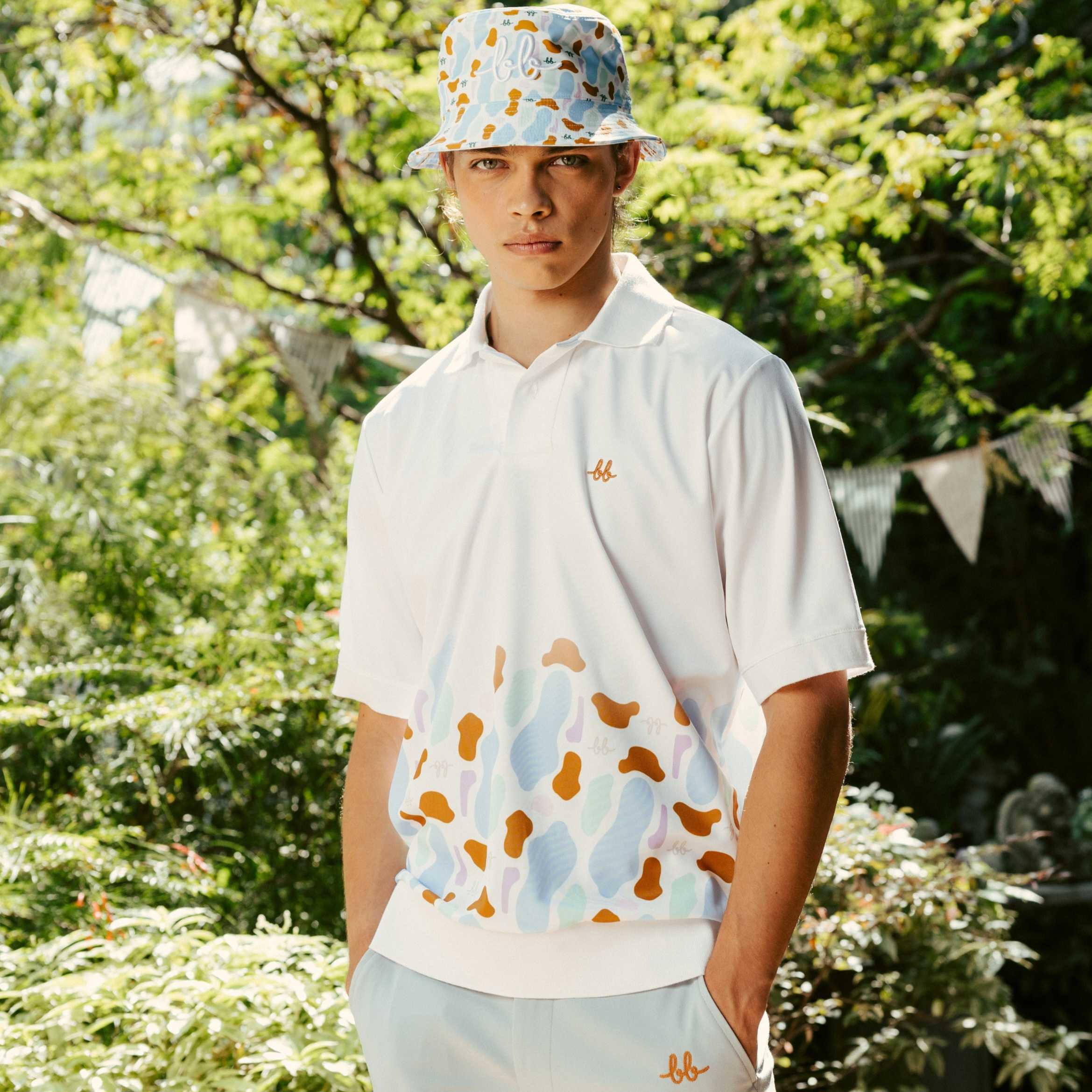 BUNKER Men Polo Top (White)- เสื้อโปโลลายบังเกอร์ชาย (สีขาว)