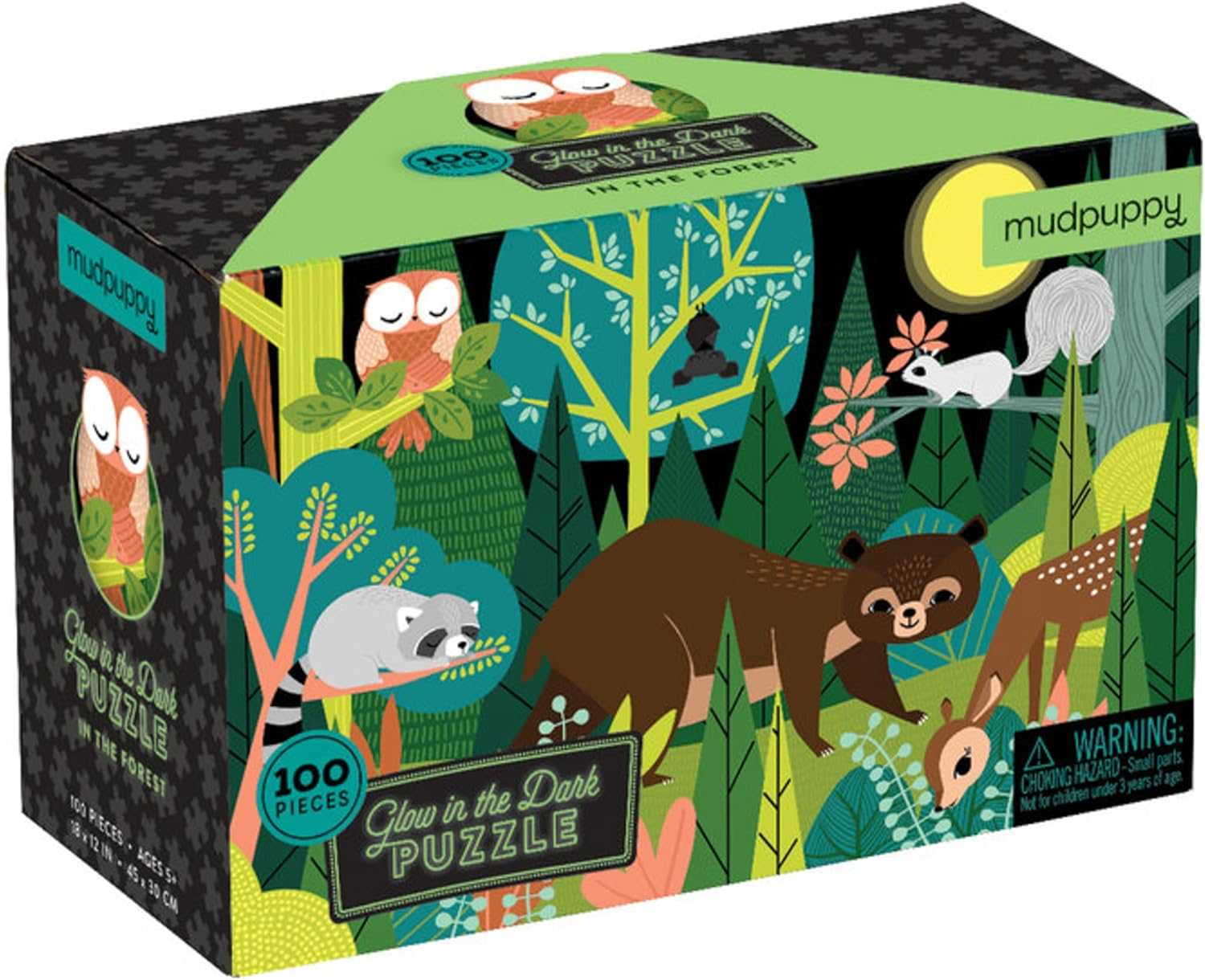 Mudpuppy  In the Forest Glow in the Dark Puzzle จิ๊กซอว์ ประดับกลิตเตอร์
