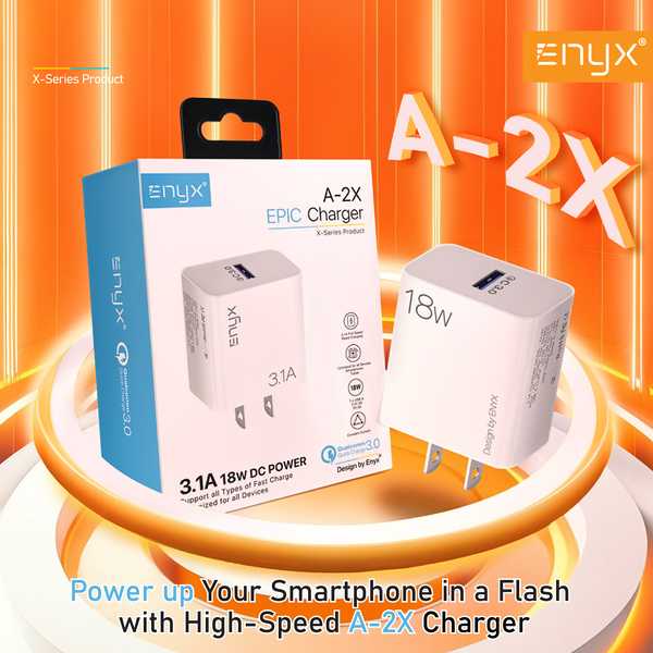 หัวชาร์จ Adapter ENYX A-2X 3.1A รองรับการชาร์จเร็ว 18W