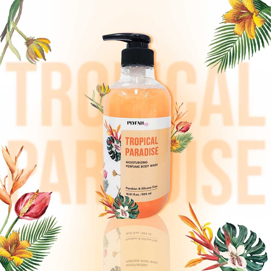 PLYFAH MOIS PERFUME BODY WASH TROPICAL PARADISE 1 แถม 1
