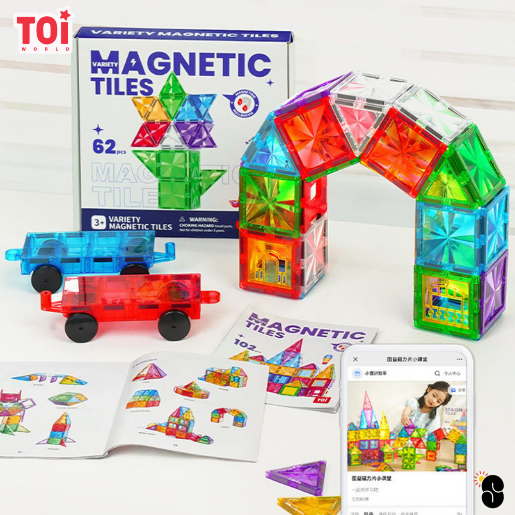 TOi Variety Magnetic tiles - แผ่นตัวต่อแม่เหล็กทรงเรขาคณิต