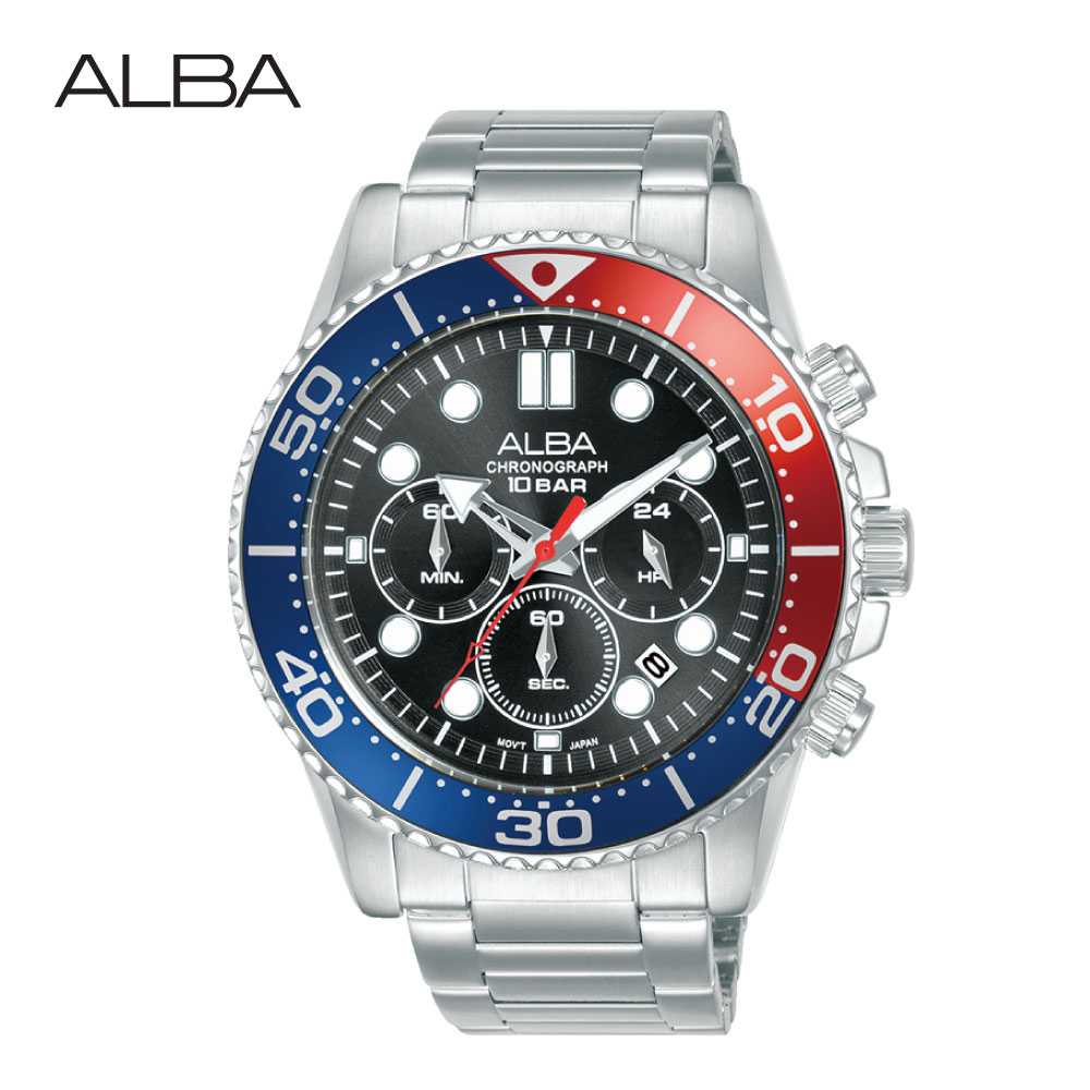 ALBA นาฬิกาข้อมือ Sportive Quartz รุ่น AT3J35X ขนาด 45 mm.