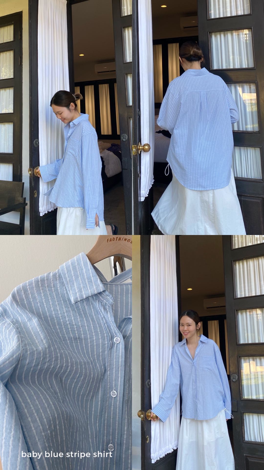 fadthings : baby blue stripe shirt 💌🪡