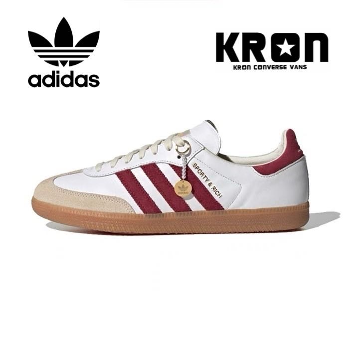 Adidas X Sport & Rich  Samba OG Cloud White Collegiate Burgundy