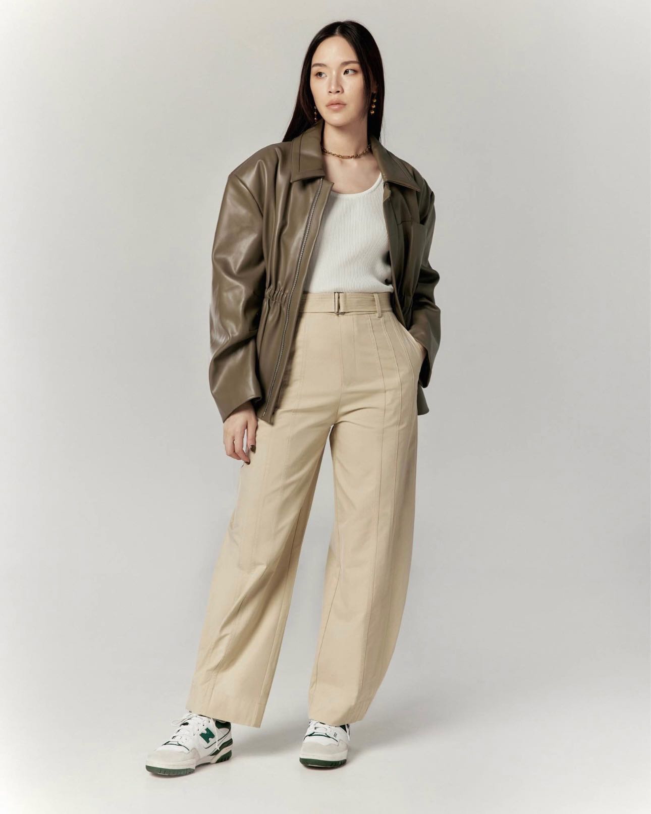 Aliotte - Vega Jacket แจ็คเก็ตหนังคอปกเอวจั๊ม