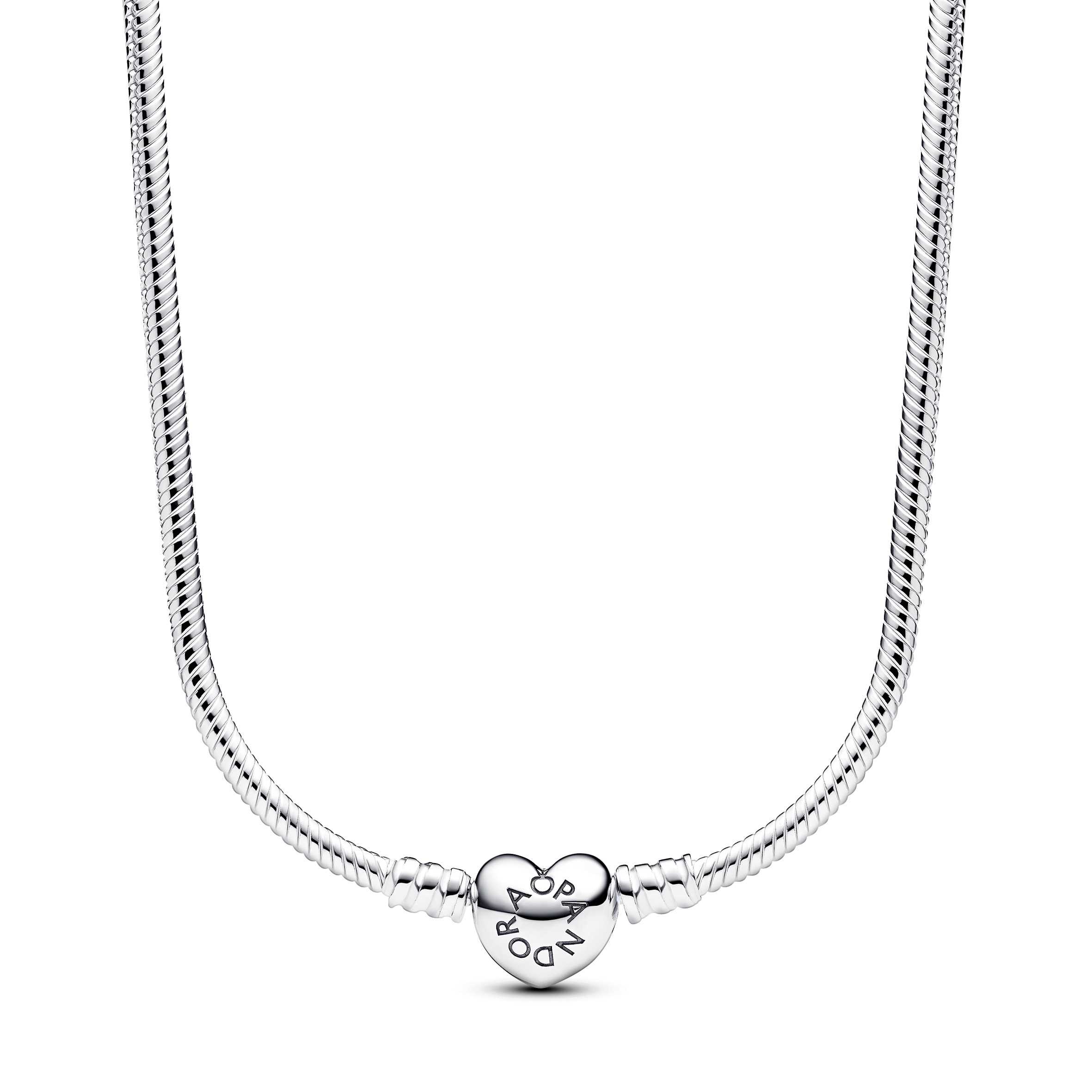 MOMENTS HEART CLASP SNAKE  CHAIN NECKLACE