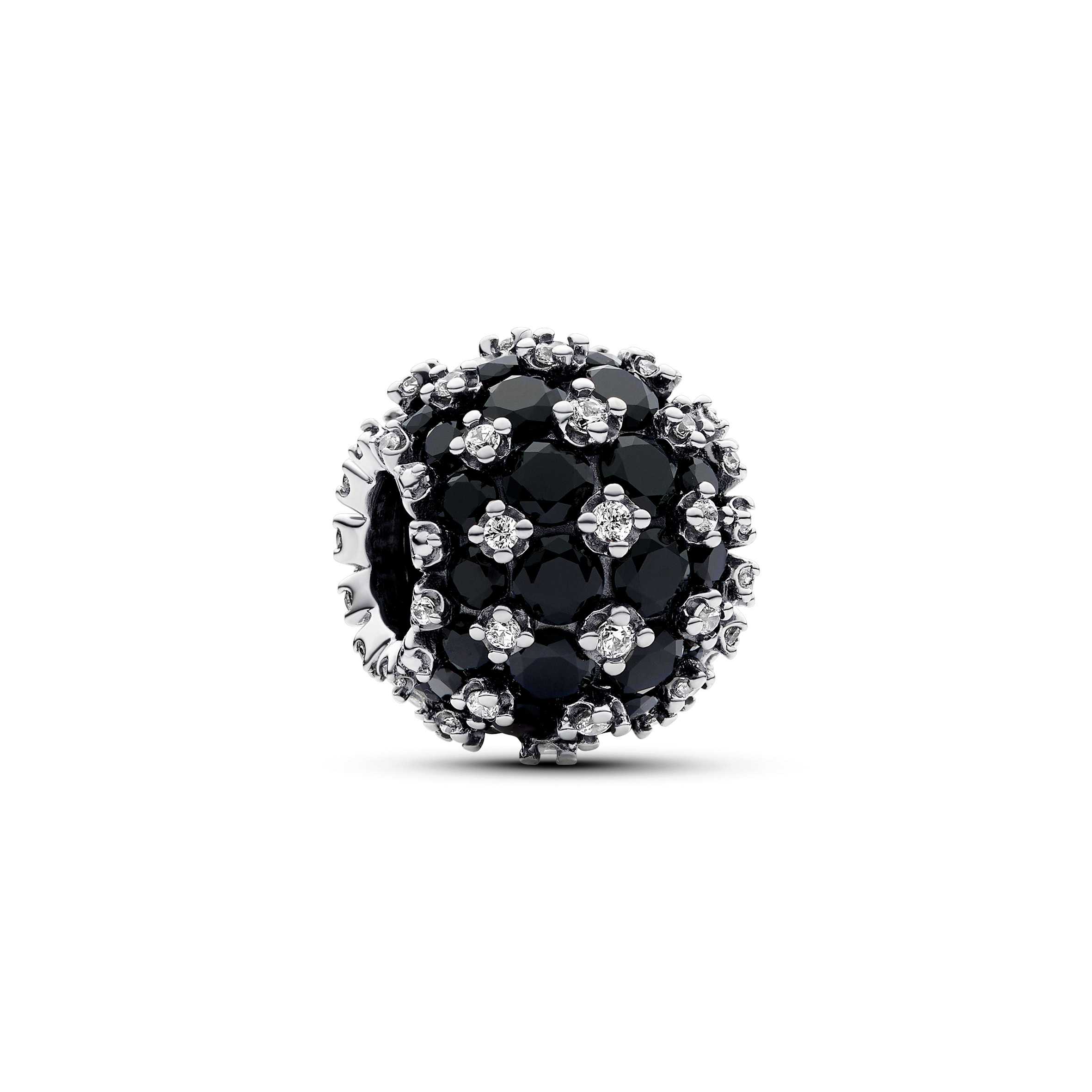 Sparkling Pavé Round  Black Charm