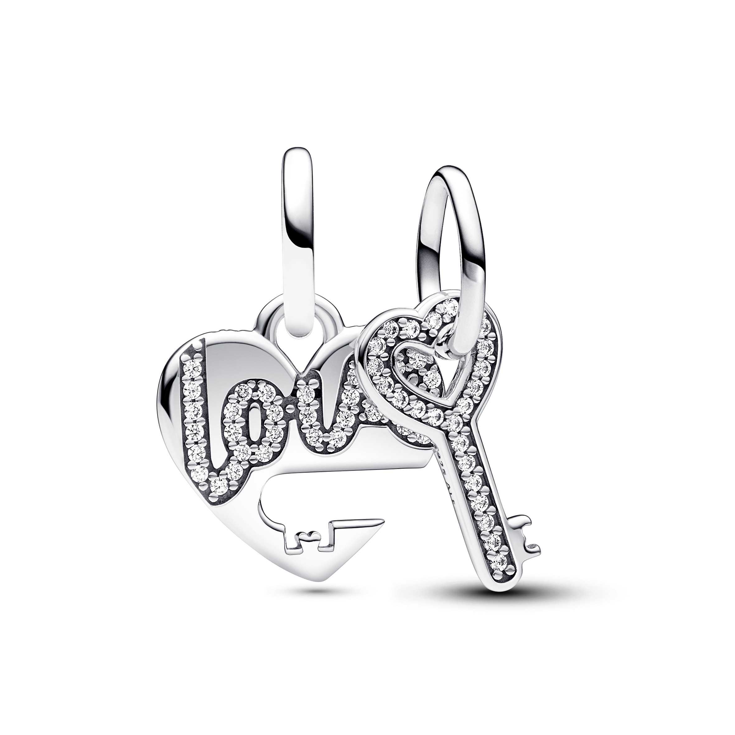 Love Heart and key dangle