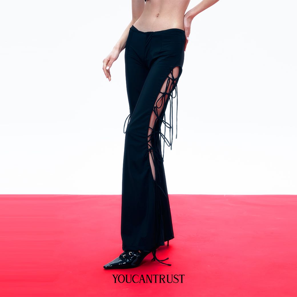 LONGWEI TIES STRING PANTS (BLACK)