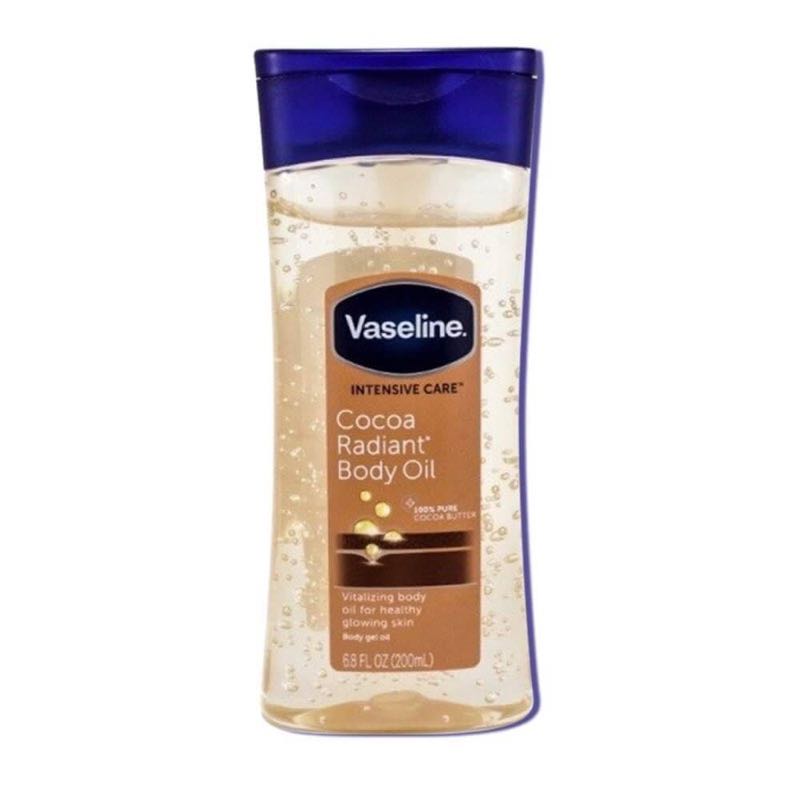 Vaseline Intensive Care Cocoa Radiant Body Oil 200ml. (บอดี้ออยล์โกโก้)