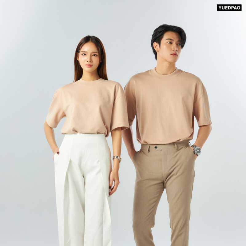 Yuedpao เสื้อยืด Feather Comfort Oversized สี Natural beige
