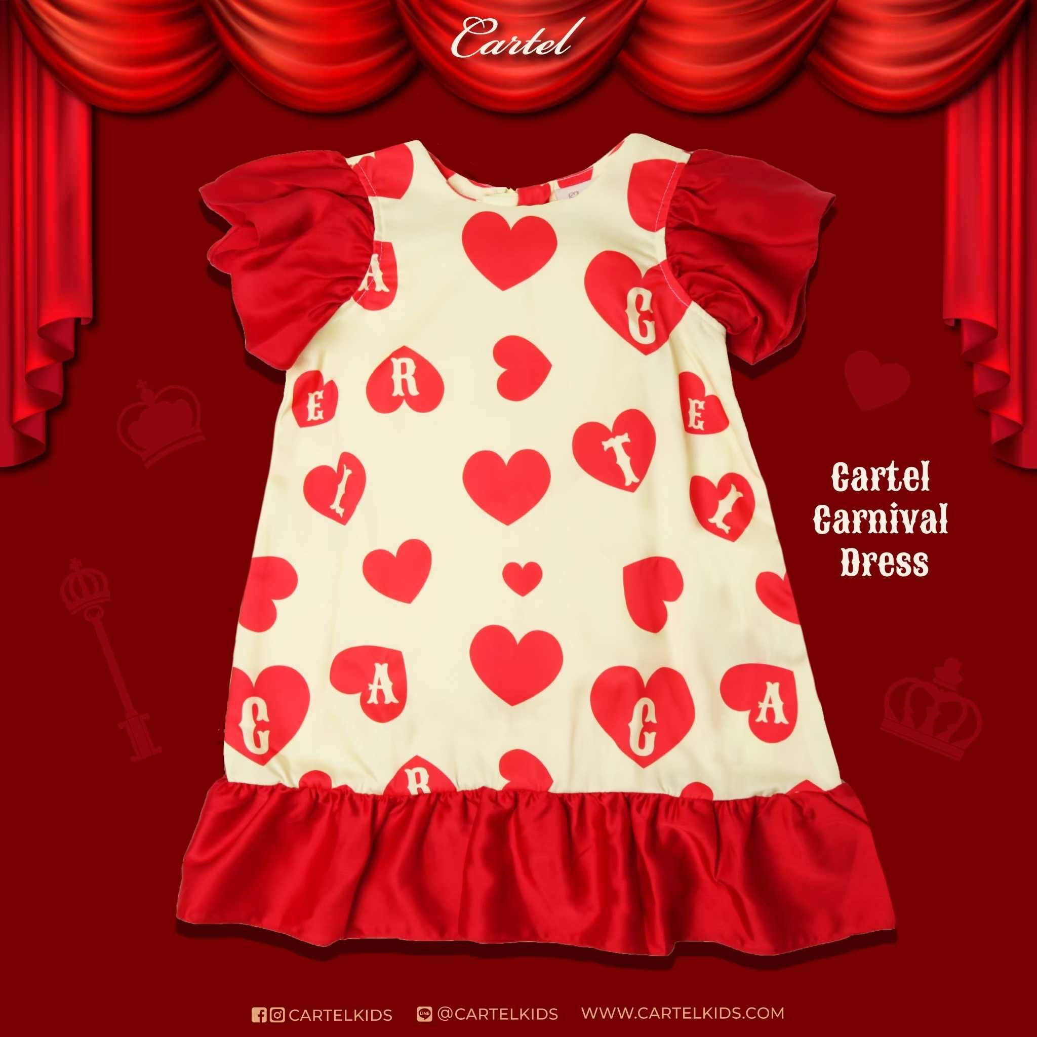 CARTEL CARNIVAL DRESS เดรสเด็กสีแดง l Cartelkids (CC)