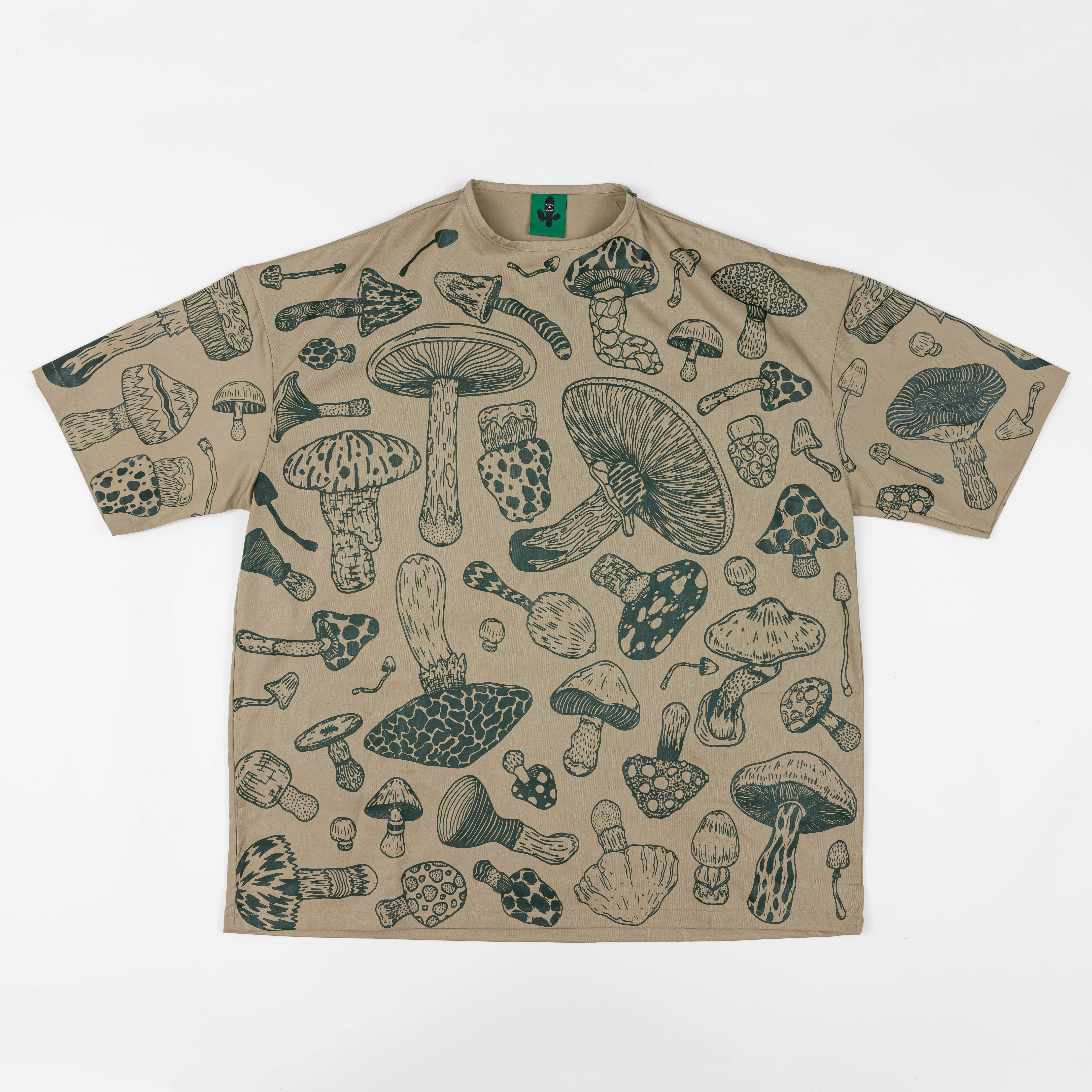 BS 255 Oversize ZIP SHOULDER Green | Mushroom