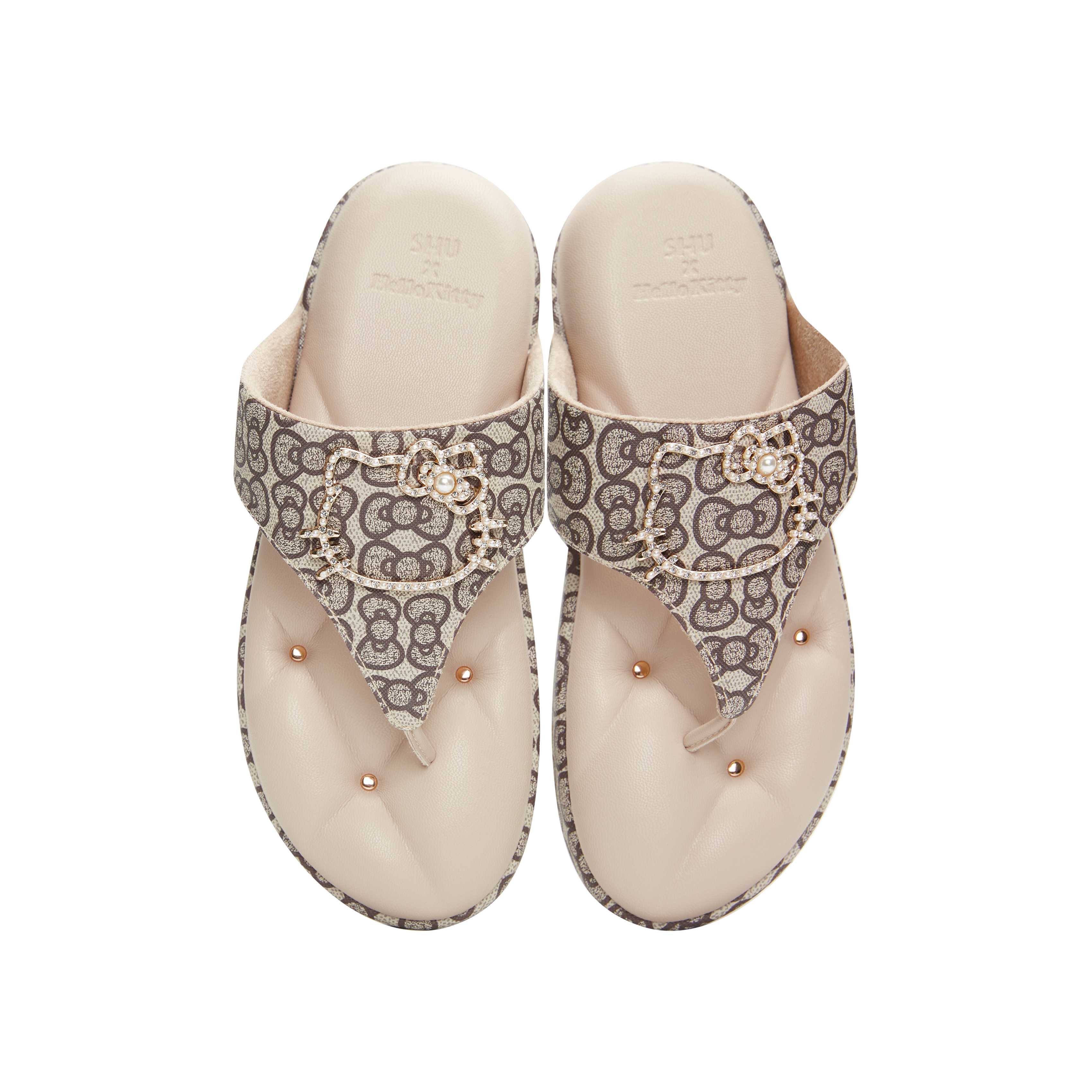 SHU l HELLO KITTY 2.5  SOFASHOES- BEIGE KITTY PRINT CWSS0208-BE18-