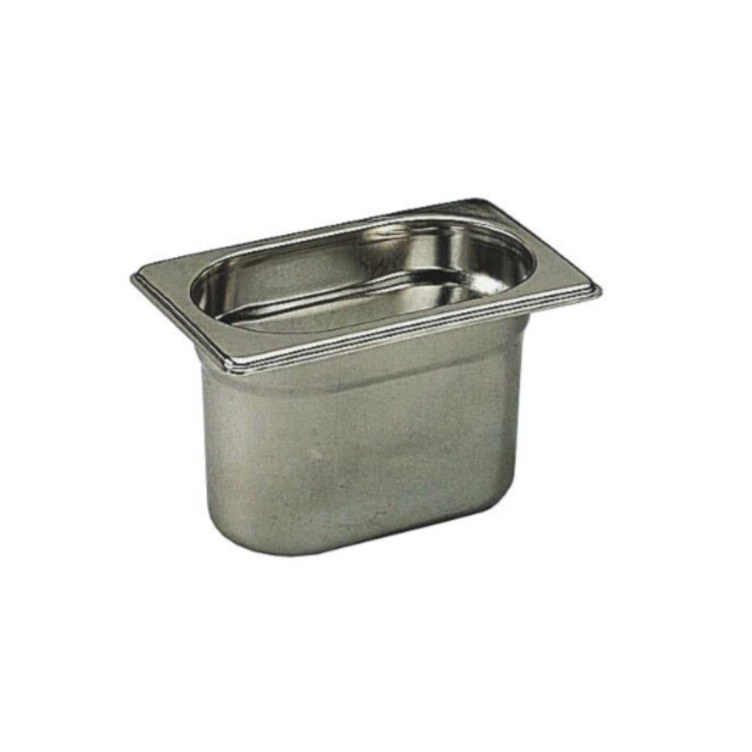 747006 FULL STAINLESS STEEL GASTRONORM CONTAINER - WITHOUT HANDLE - GN 1/9 DEPTH 6.5 CM