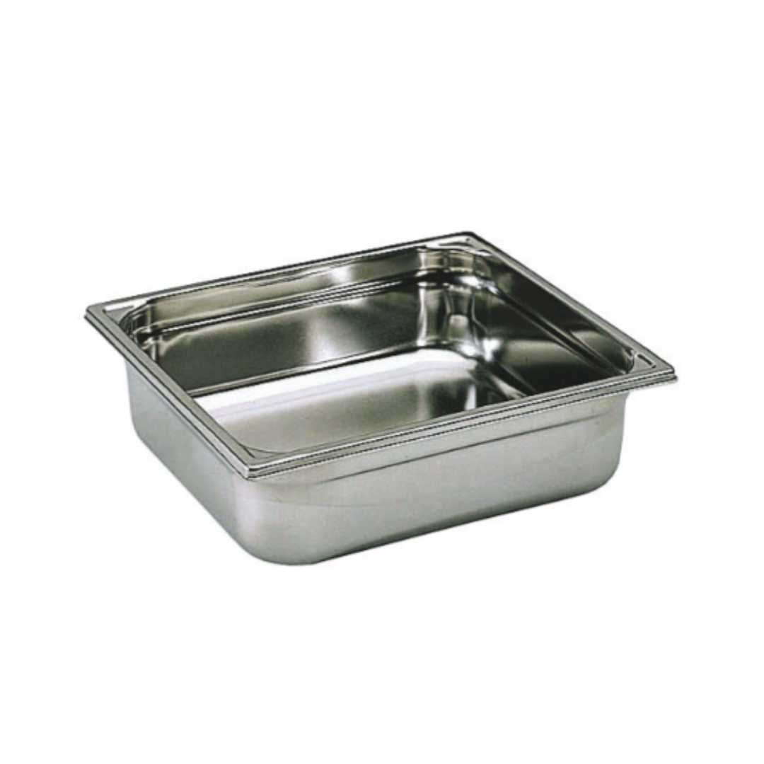 742006 FULL STAINLESS STEEL GASTRONORM CONTAINER - WITHOUT HANDLE - GN 2/3 DEPTH 6.5 CM