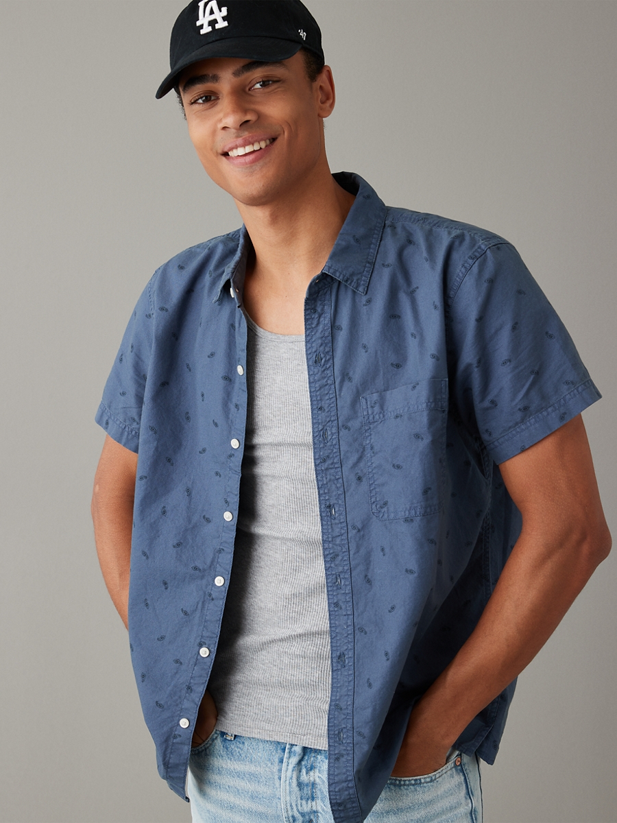 เสื้อเชิ้ต ผู้ชาย ANTOINE PAISLEY LW OXFORD PRINTS BLEACH WASH ( 015-6141-431 )