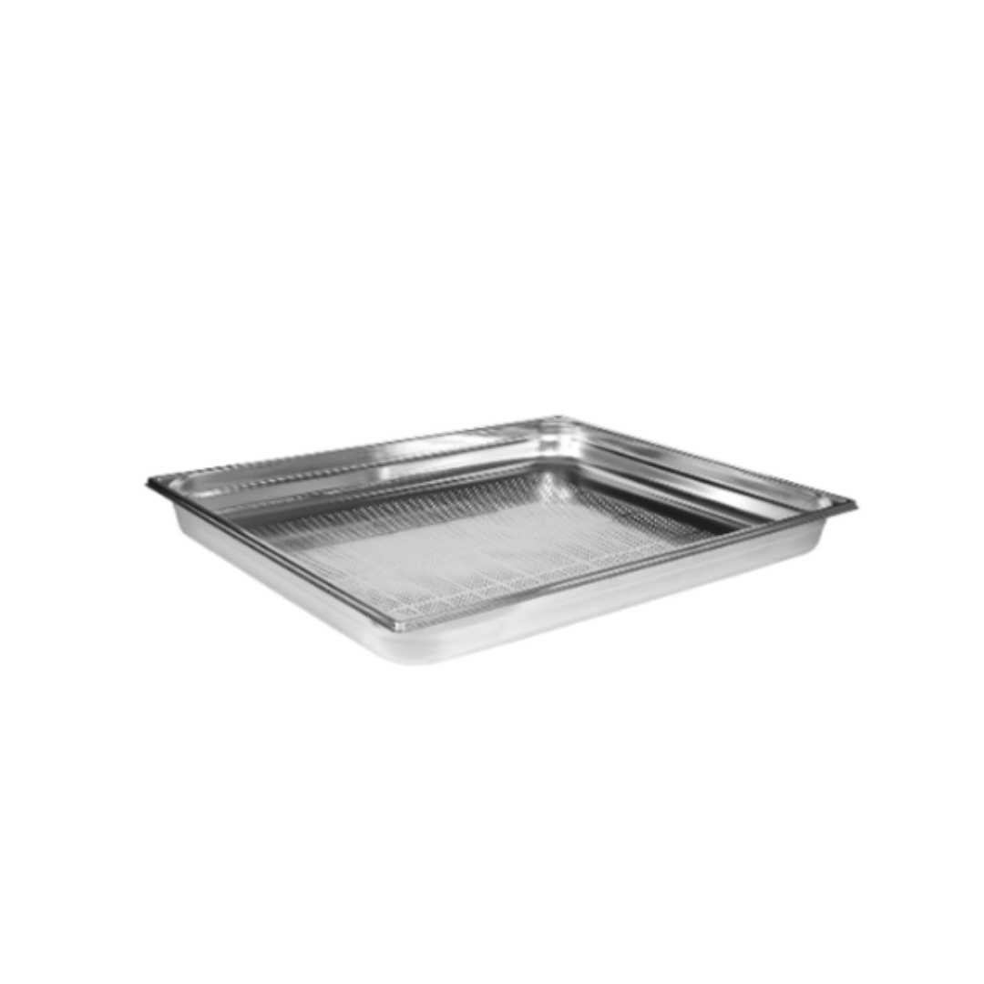 740406 PERFORATED STAINLESS STEEL GASTRONORM CONTAINER - WITHOUT HANDLE - GN 2/1 DEPTH 6.5 CM