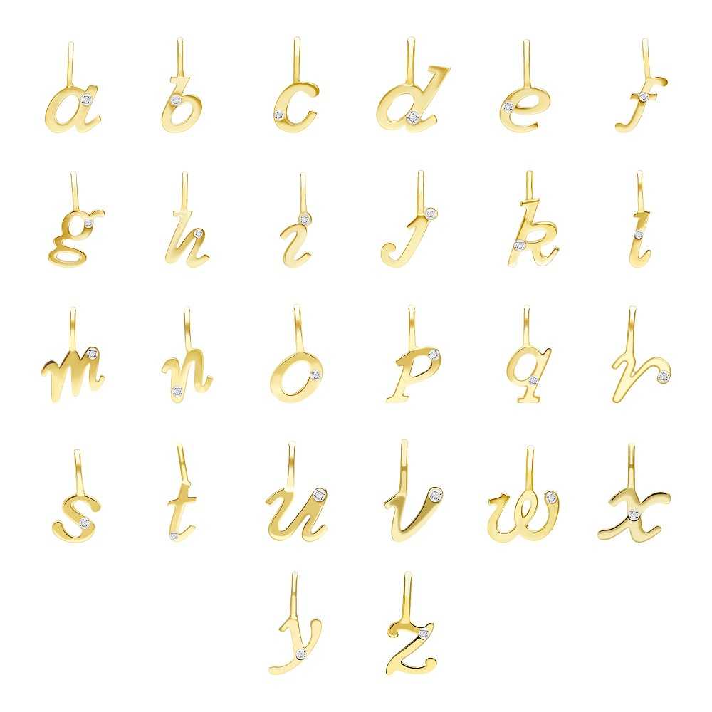 ALPHABET LETTER: จี้ทองคำ 9K ตัวอักษร ประดับเพชร (DIAMOND) (ไม่รวมสร้อย)