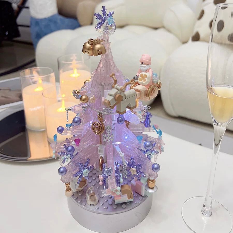[Pre-order 10วัน] Pastel Christmas Tree เลโก้กล่องดนตรีต้นคริสต์มาสสีม่วงพาสเทล