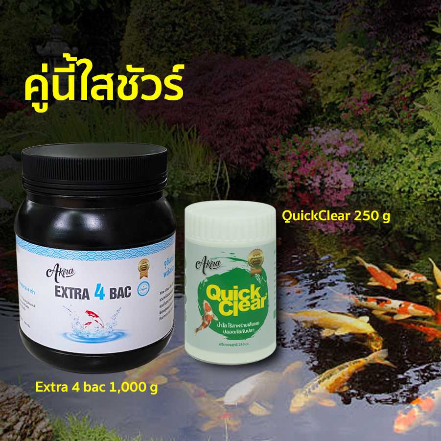 ซื้อเป็นคู่สุดประหยัด! คู่หูน้ำใส Extra 4 bac + Quick Clear กระปุกใหญ่! พร้อมส่งฟรี!