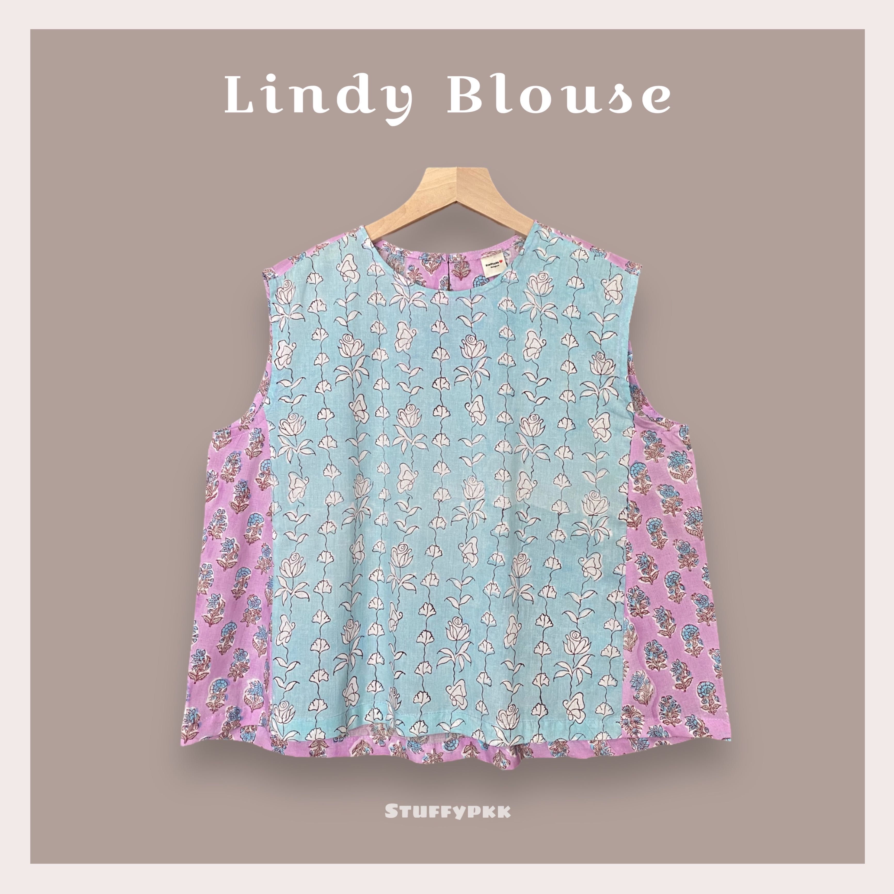𝐋𝐢𝐧𝐝𝐲 𝐓𝐨𝐩 เสื้อแขนกุดสีฟ้าชมพู
