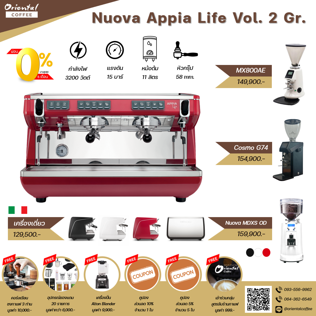 เซ็ตเครื่องชงกาแฟ Nuova Appia Life Vol. 2 Gr.
