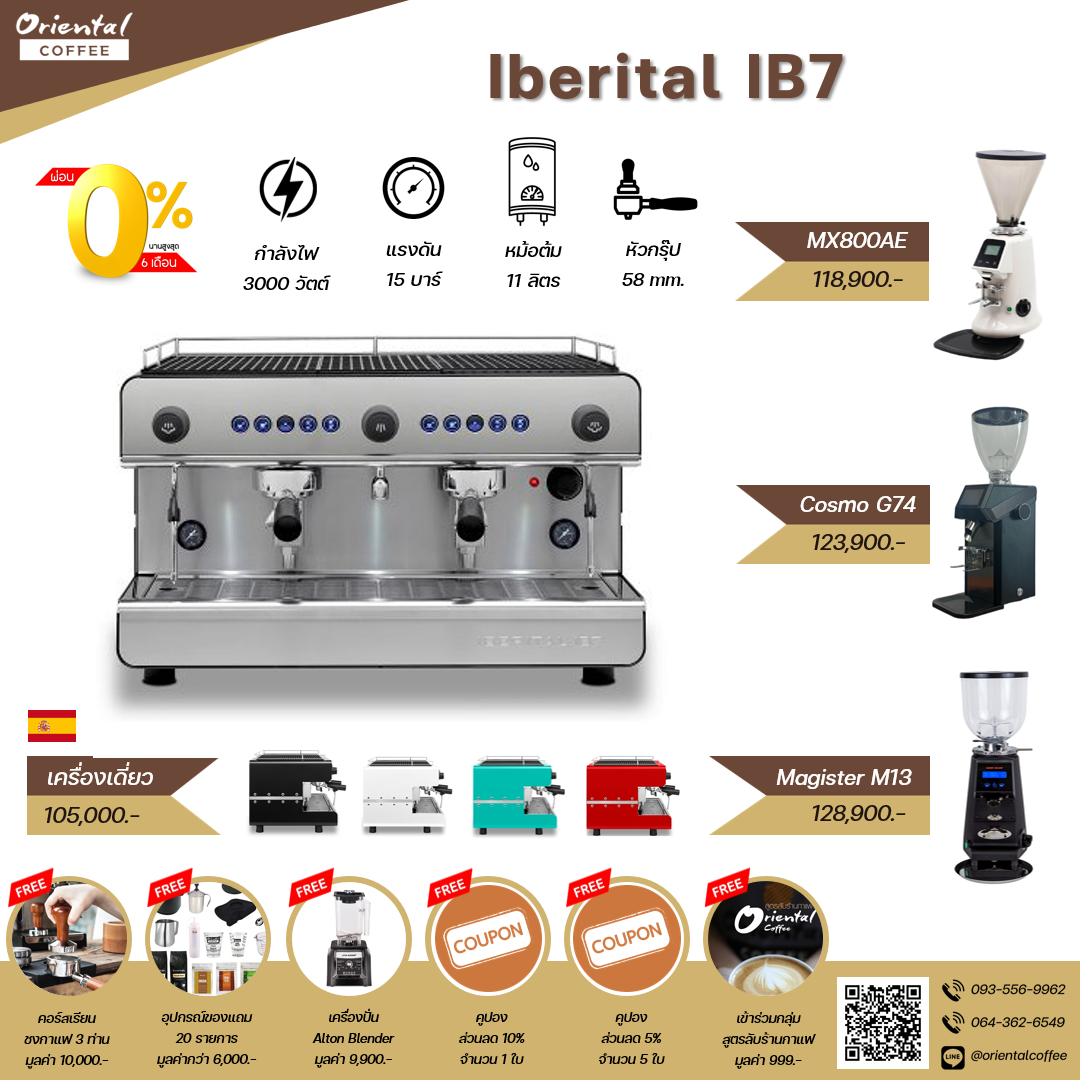 เซ็ตเครื่องชงกาแฟ Iberital IB7