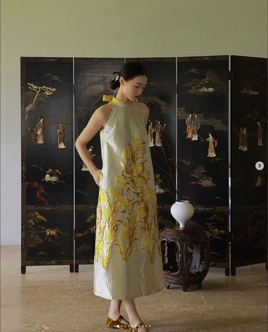 พร้อมส่ง ASAYA2315 Tulip new Chinese style jacquard dress - XL