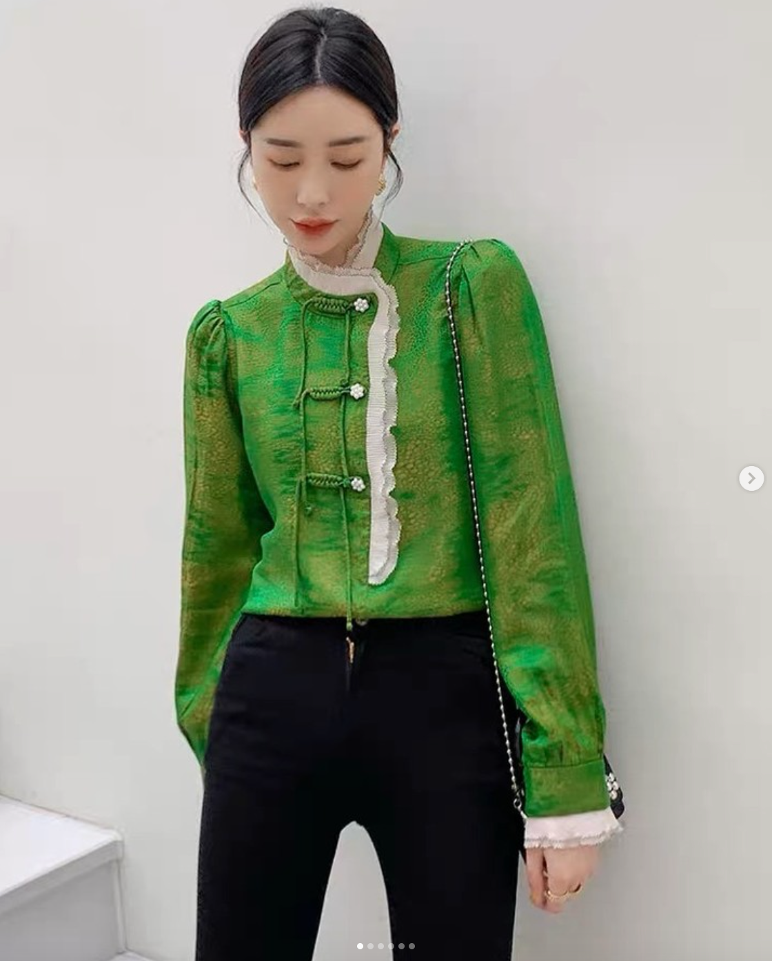 พร้อมส่ง Asaya 1754 Trendy new Chinese style mulberry silk top - XL
