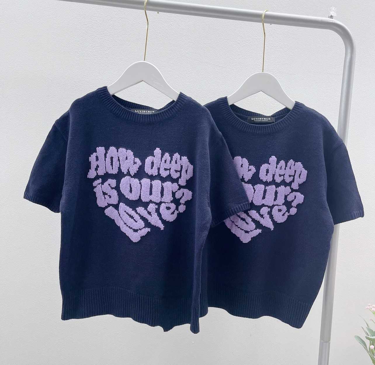 LUV IS TRUE BOUCLE LOVE KNIT (Navy/purple)