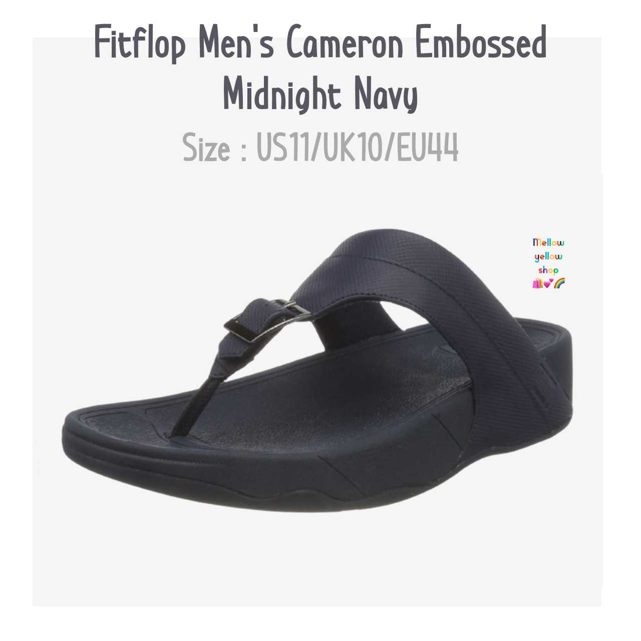 🔥 CLEARANCE SALE! 🔥 รองเท้า Fitflop ​Men's Cameron Embossed Flat Sandal, Midnight Navy