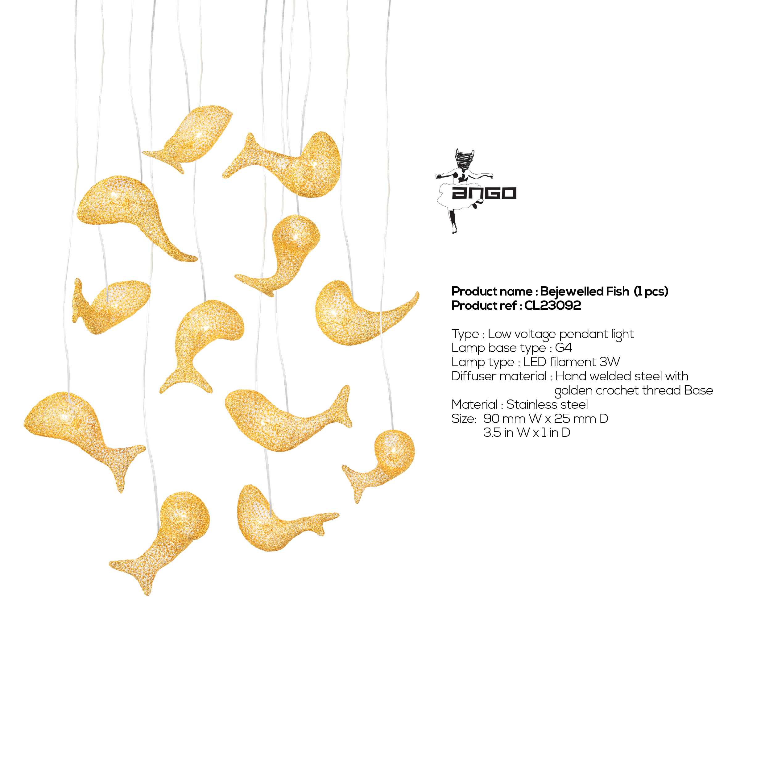 Bejewelled Fish (ceiling light)