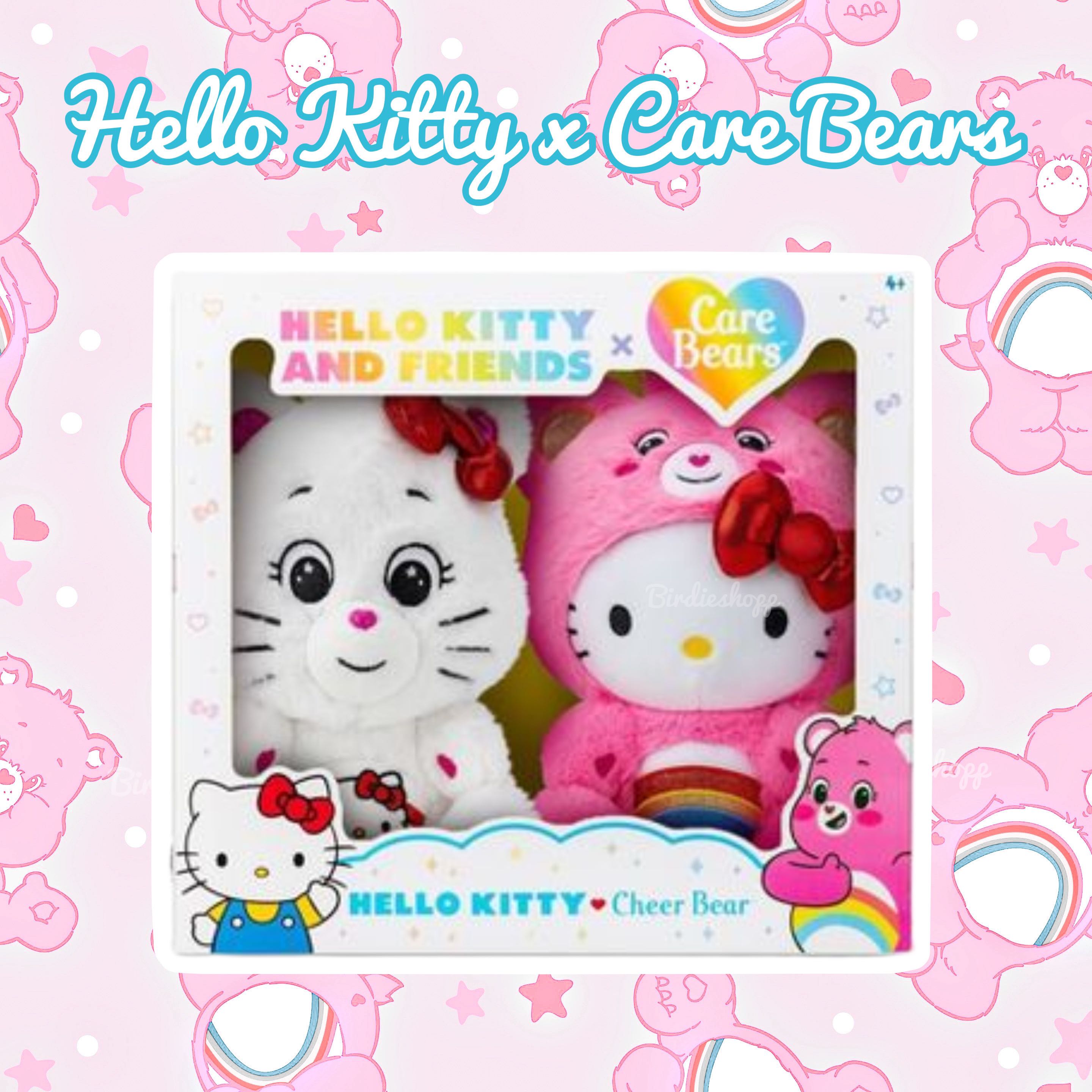 พร้อมส่ง💖Care Bears Hello Kitty and Cheer Bear Plush 2pk