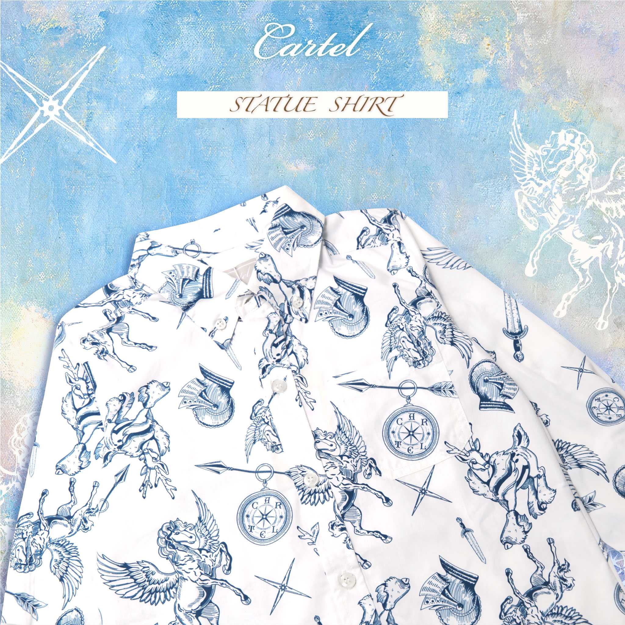 (CL) STATUE SHIRT เสื้อเชิ้ตเด็กสีขาว Cartelkids