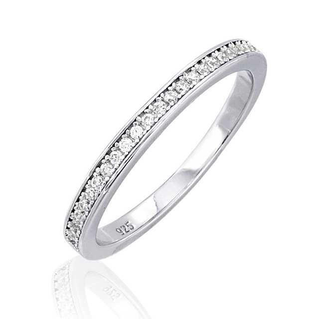 SNOWY แหวนเงินแท้ 925 Silver Jewelry ประดับเพชรสวิส CZ รุ่น RS2310-RR เคลือบทองคำขาว