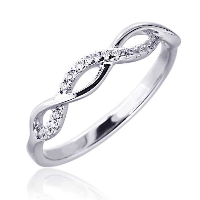 SNOWY แหวนเงินแท้ 925 Silver Jewelry ประดับเพชรสวิส CZ รุ่น RS2308-RR เคลือบทองคำขาว