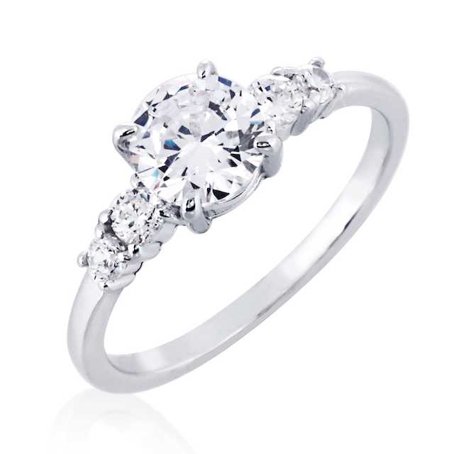 SNOWY แหวนเงินแท้ 925 Silver Jewelry ประดับเพชรสวิส CZ รุ่น RS2294-RR เคลือบทองคำขาว
