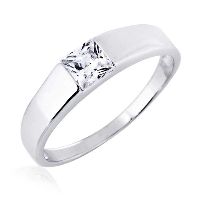 SNOWY แหวนเงินแท้ 925 Silver Jewelry ประดับเพชรสวิส CZ รุ่น RS2298-RR เคลือบทองคำขาว