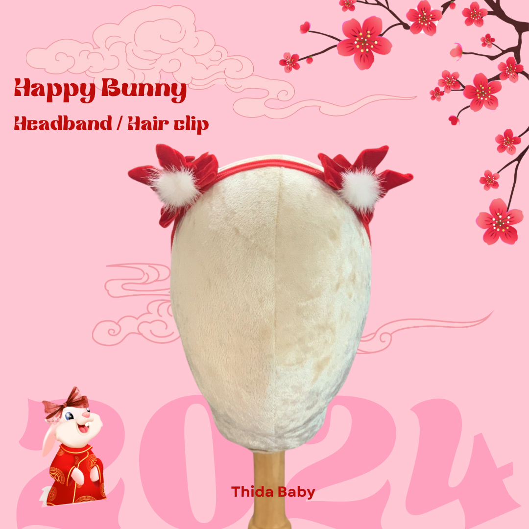 🐰 Happy Bunny headband/hair clip 🐰