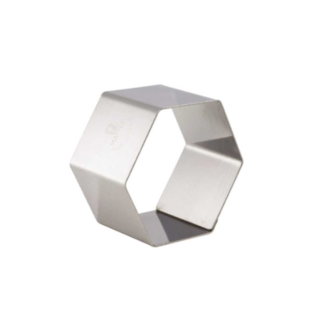 376014 SET OF 4 STAINLESS STEEL HEXAGON NONNETTE FRAMES 7X7X4 CM