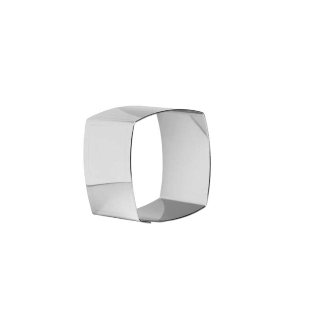 376003 SET OF 4 STAINLESS STEEL ROUNDED SQUARE NONNETTE FRAMES 6X6X4.5 CM
