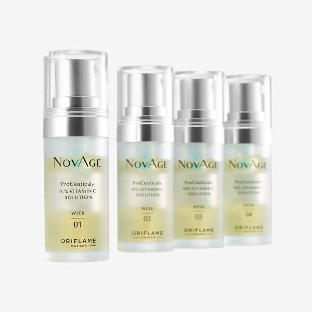 40874 NOVAGE ProCeuticals ให้สีผิวดูกระจ่างใสและสม่ำเสมอ วิตามินซี 10% แพค 1 กล่อง 4 ขวด